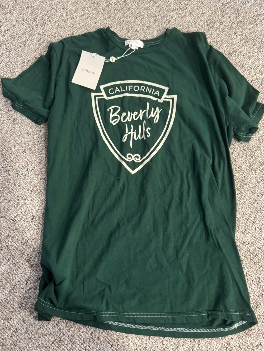 bohme Dark Green Beverly Hills Crest Graphic Tee